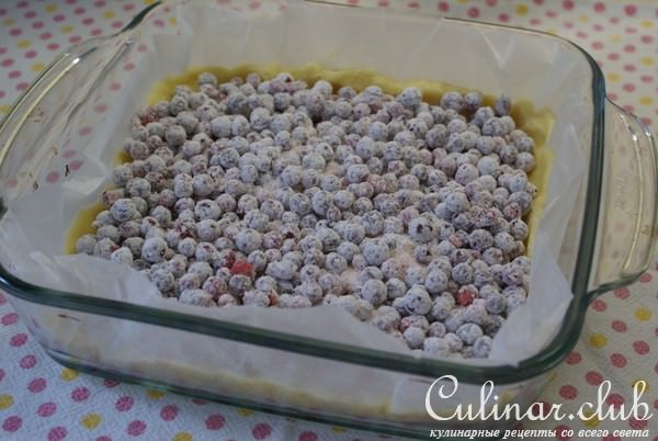 Crowberry and blueberry crumb bars (Брусничное и черничное печенье с крошкой)