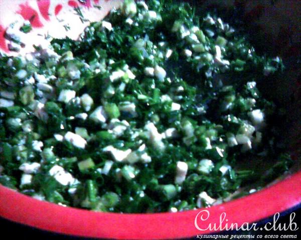 Постные пирожки с черемшой и сыром Тофу