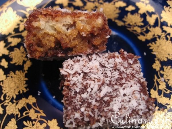 Домашнее пирожное Mocha Lamingtons
