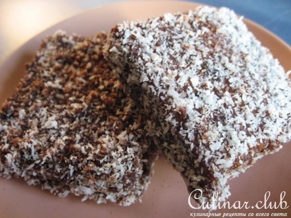 Домашнее пирожное Mocha Lamingtons