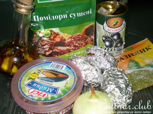 Картофельный салатик с мидиями