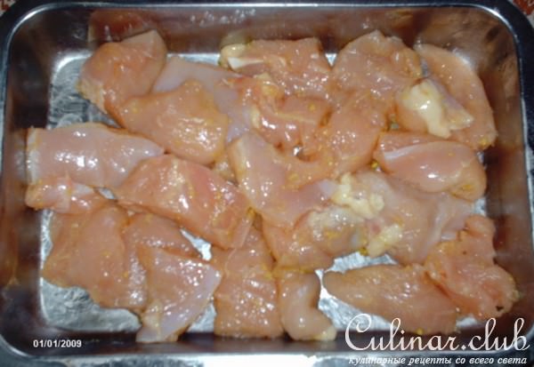 Пирамида из овощей и курицы