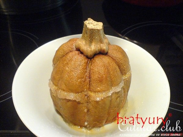 Тыква с сахаром в микроволновой печи