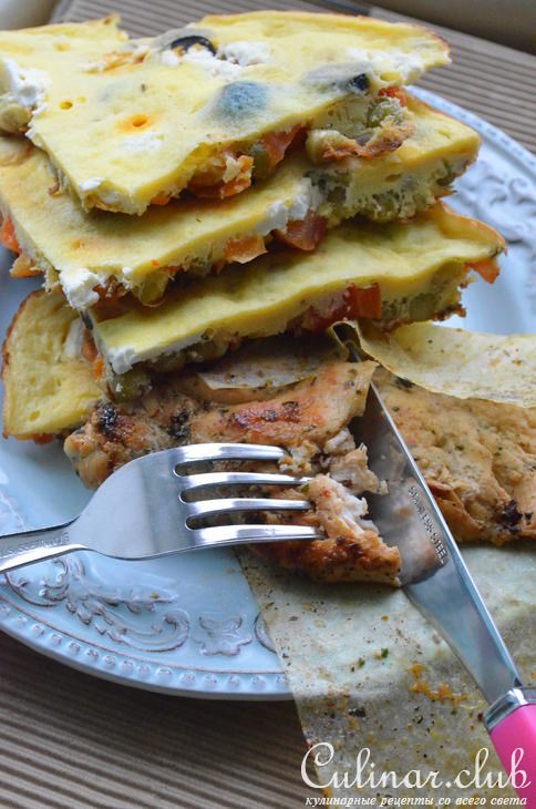 Омлет "Греческий " с куриной грудкой