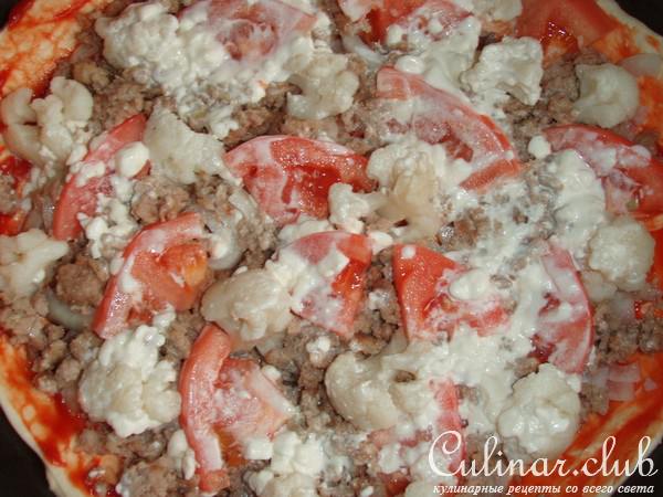 ПИЦЦА МЯСНАЯ С ЦВЕТНОЙ КАПУСТОЙ