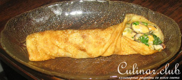 Блины с морскими ракушками