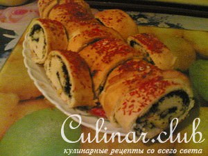 Маковый рулет с фруктами (постный)