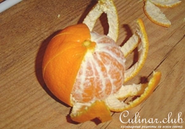 Цветок из мандарина - фото из инета