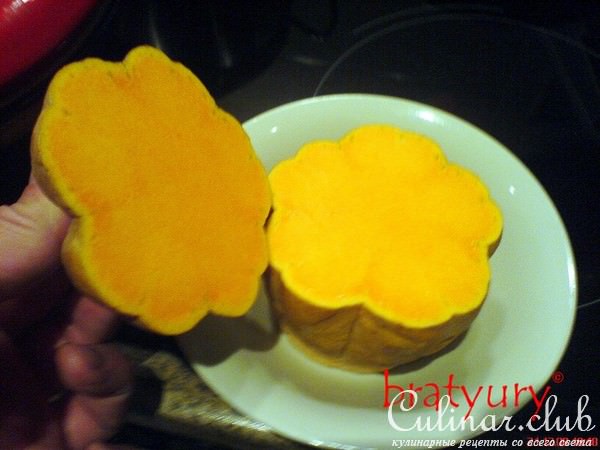 Тыква с сахаром в микроволновой печи