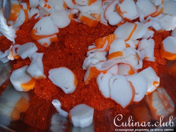 Салат Калифорния (по мотивам роллов Калифорния, без риса)