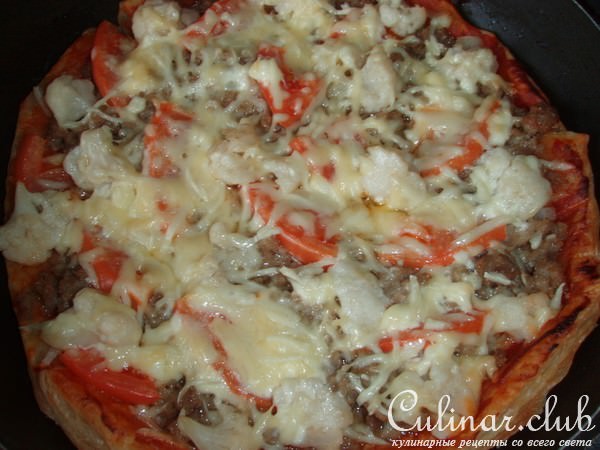 ПИЦЦА МЯСНАЯ С ЦВЕТНОЙ КАПУСТОЙ
