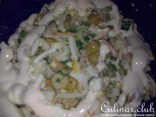 салат с кальмаром