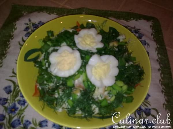 салат с кальмаром