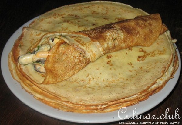 Блины с морскими ракушками