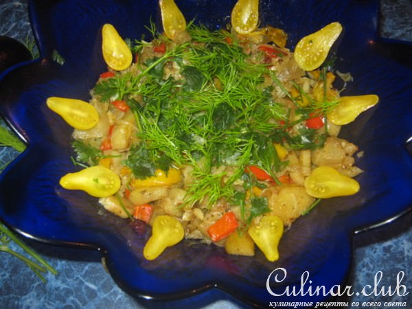 Пассерованные баклажаны с овощами.(Дуэль!)