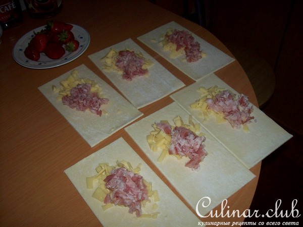 конверты с сыром и беконом