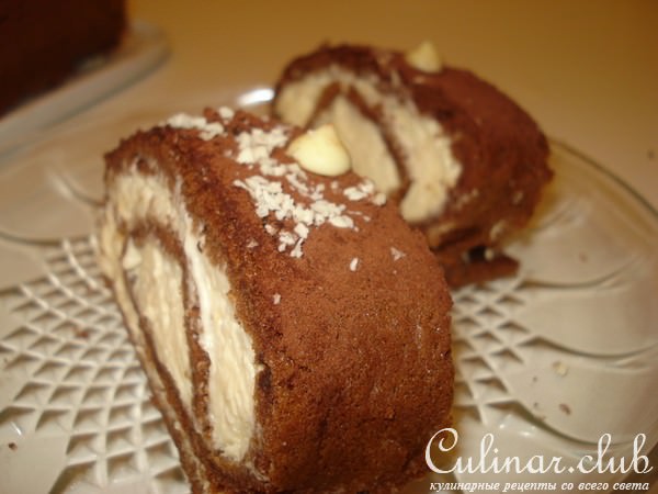 Шоколадный рулет с лимонным кремом