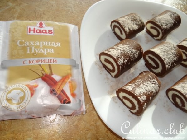 Шоколадные пирожные-рулетики