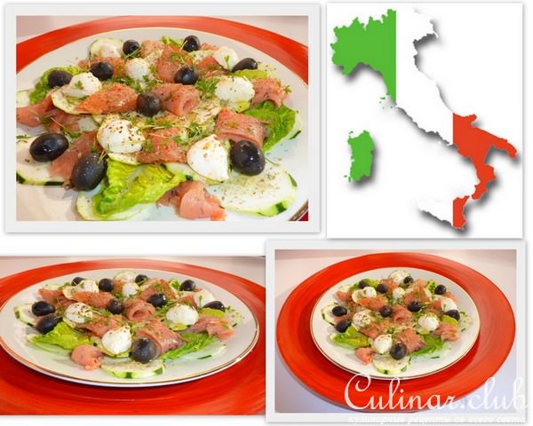 САЛАТ из цуккини с оливками и лососем (Insalata di zucchine con olive e salmone)