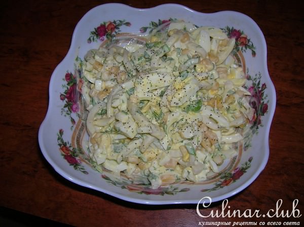 Салатик "Кальмар+кукуруза"