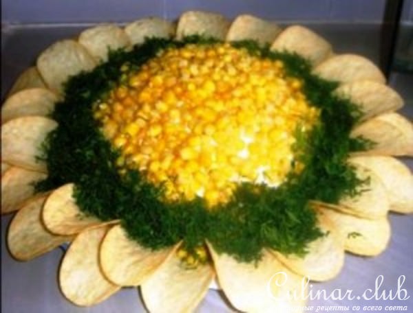 Слоёный салат "Подсолнух" (вариант)
