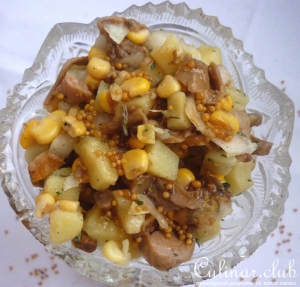 Салат с солёными грибочками