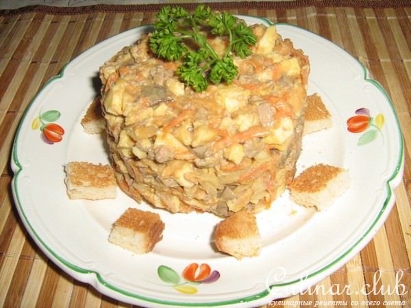 Салат из куриной печени"Очень сытный"