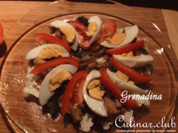 Салат с вешенками и кресс-салатом