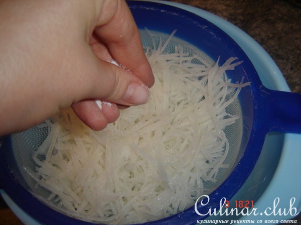 Салат"Редька в сливках"
