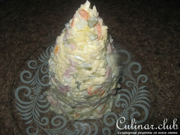 Салат оливье "Елочка" с сыром