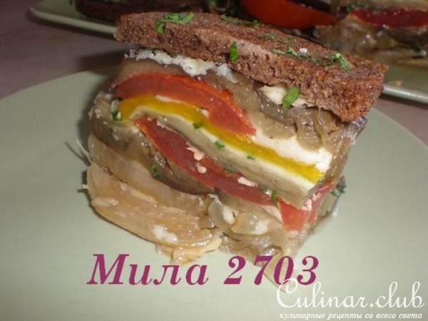 «Пианино» салат из печеных овощей с сыром и гренками