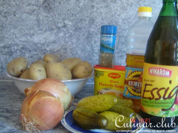 Салат картофельный с солёными огурчиками