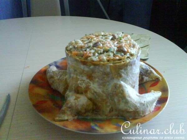 Салат "Грибной пенёк" 
