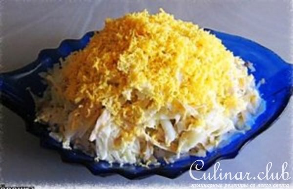 Салат из зелёной редьки с мясом