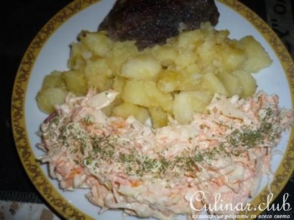 постный легкий салатик "Солнечная улыбочка"