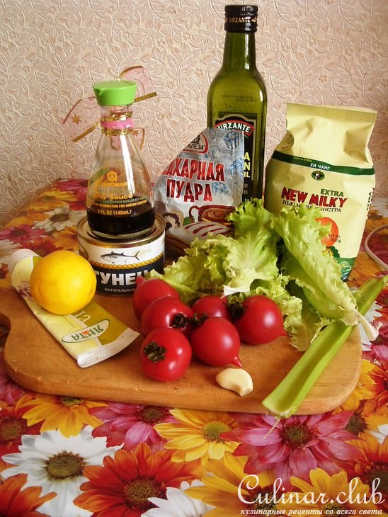 Салат «ПолуЦезарь» с тунцом по -постному!!!