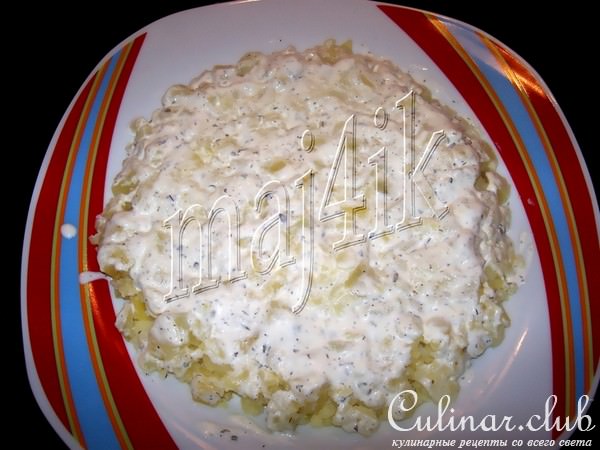 Салат "Форелька в шубке, да под шапкой"