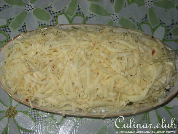 Крекерный слоёный салат "Рыбки"