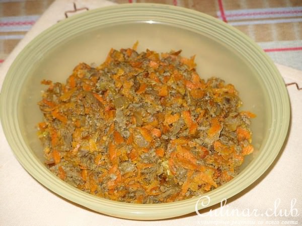 Салат из печени с фасолью (вариант)