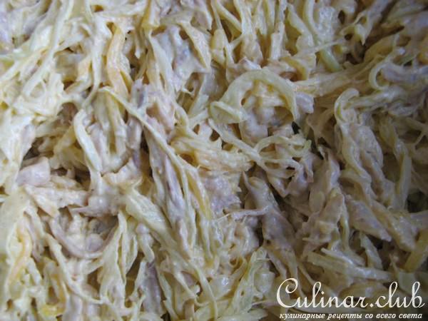 Персики с курицей
