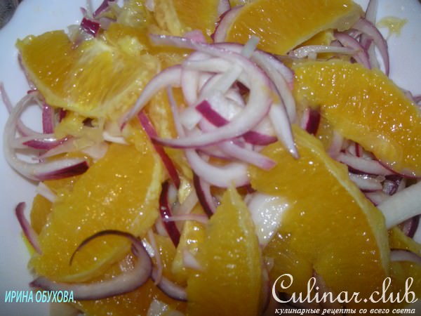 Салат из апельсин с крымским луком!