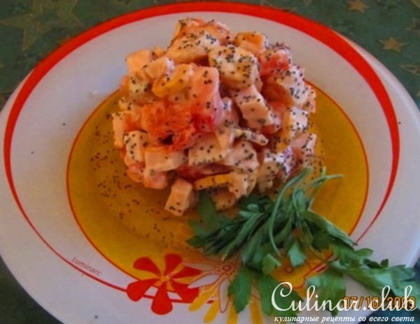 Копченый салат с маком