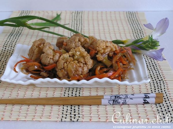 Цветная капуста-острая и вкусная. По- околокитайски.