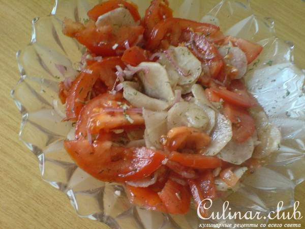 Салат из редьки "Дайкон" и томатов 