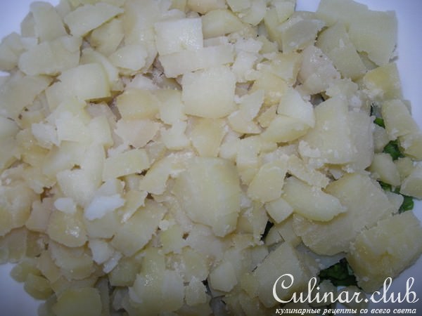 Луковая корзинка с картофельным салатом