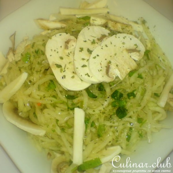 Cалат "Кольраби с шампиньонами"