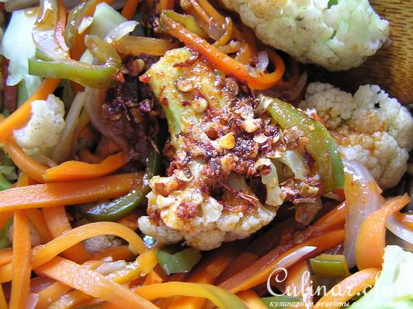 Цветная капуста-острая и вкусная. По- околокитайски.