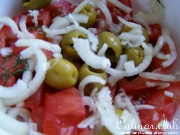 Салат греческий ( с шариками из брынзы)