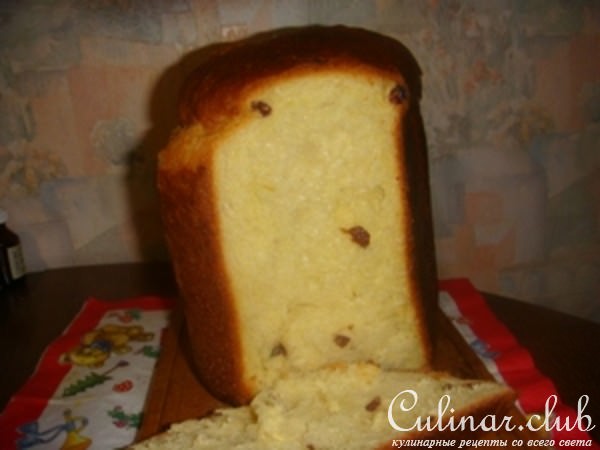 Сдобный пирог с изюмом( рецепт для хлебопечки)