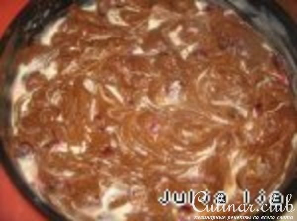 Брауни с творогом и вишней
